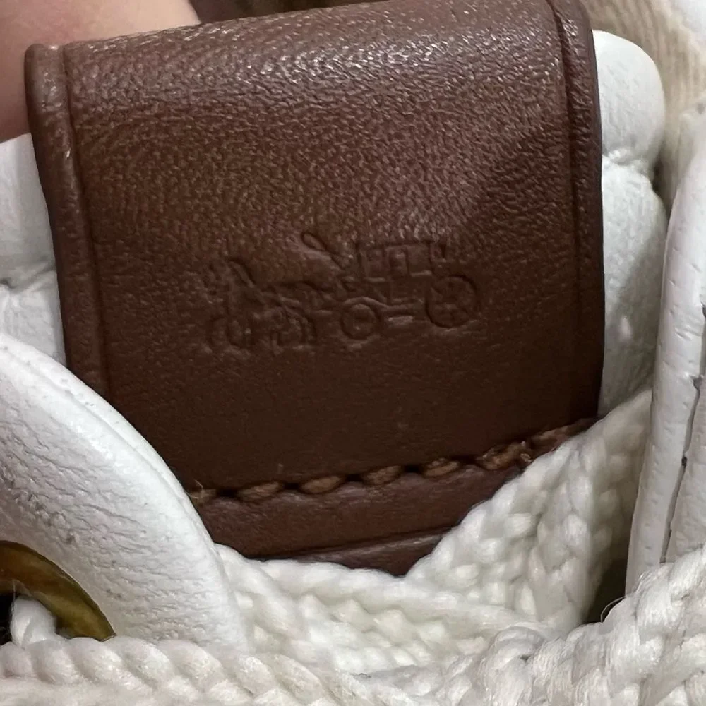 Coach C101 Low Top Espadrille Sneakers in White & Petal